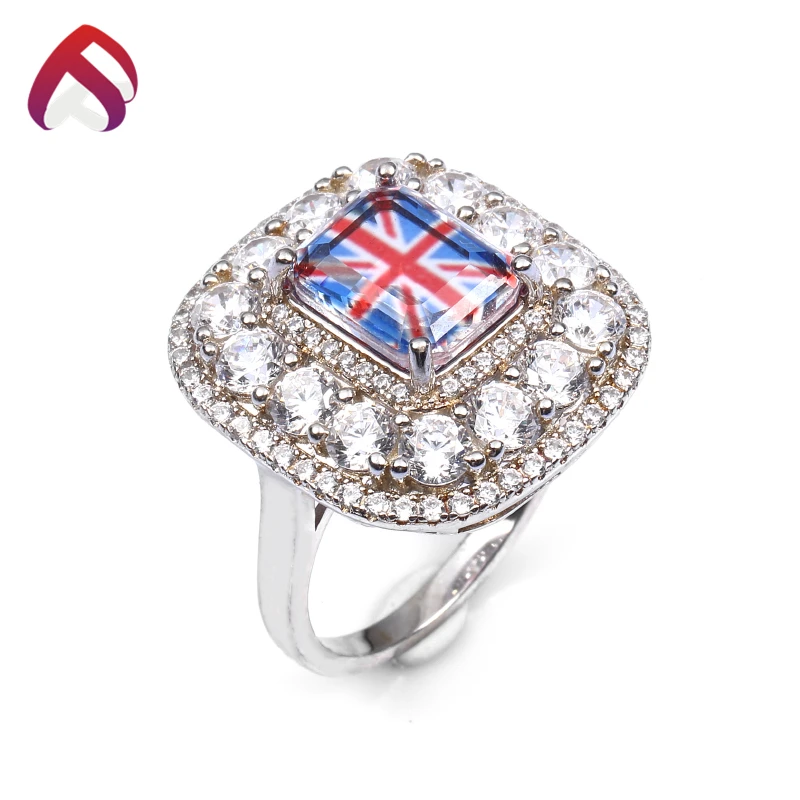 white cz created ruby ring  big red stone silver ring designs for women