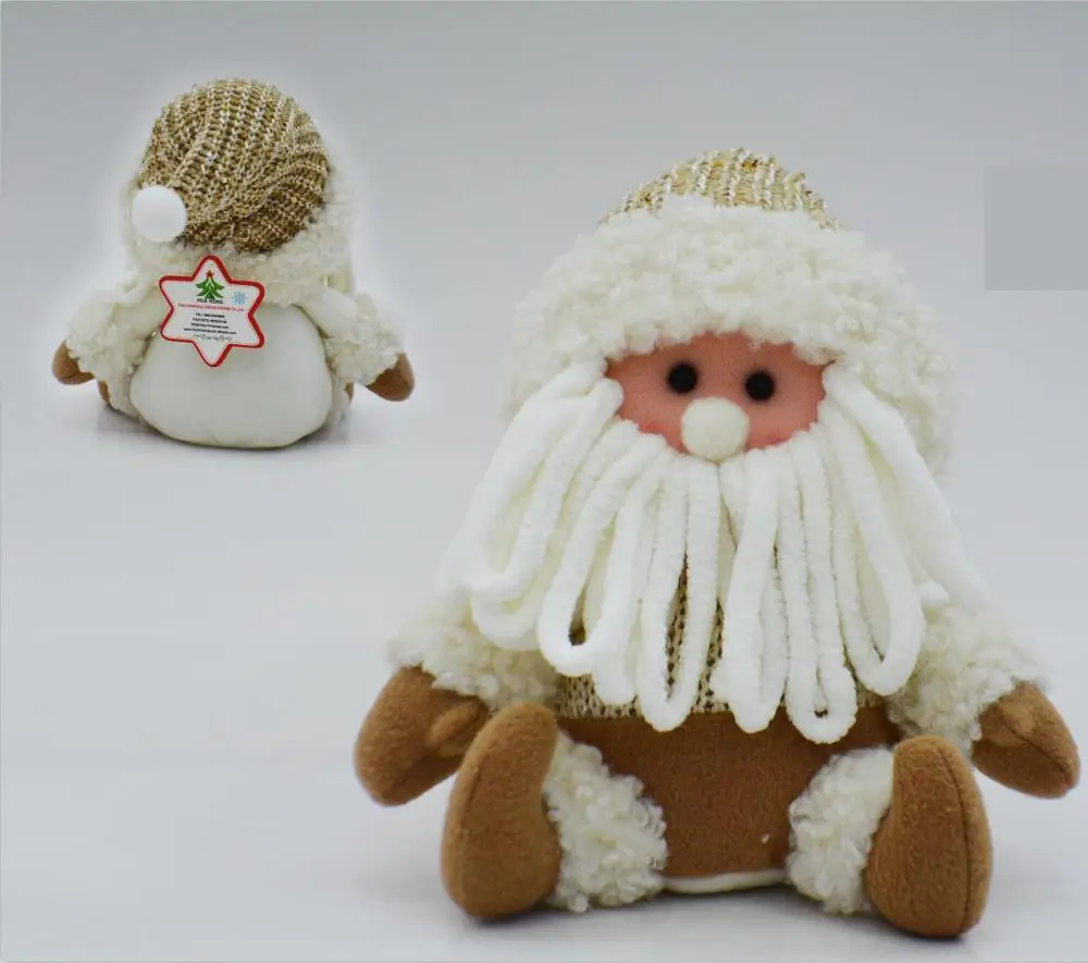 
cream color Stuffed plush Santa Claus Christmas decoration promotion gift toy 