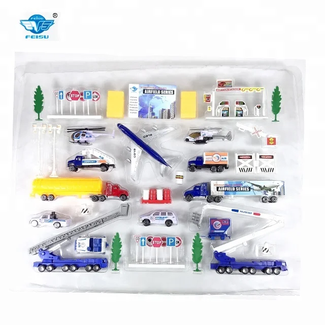 Airport set DIECAST metal toy car  airplane model for kids