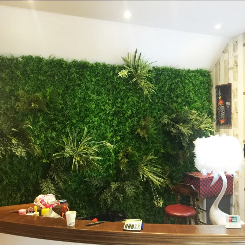 Garden latest design custom artificial plant screen balcony vertical green plant wall covering indoor wall decoration