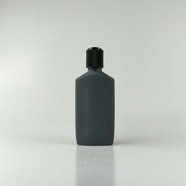 200ml empty plastic black color soft touch squeeze bottle with cap