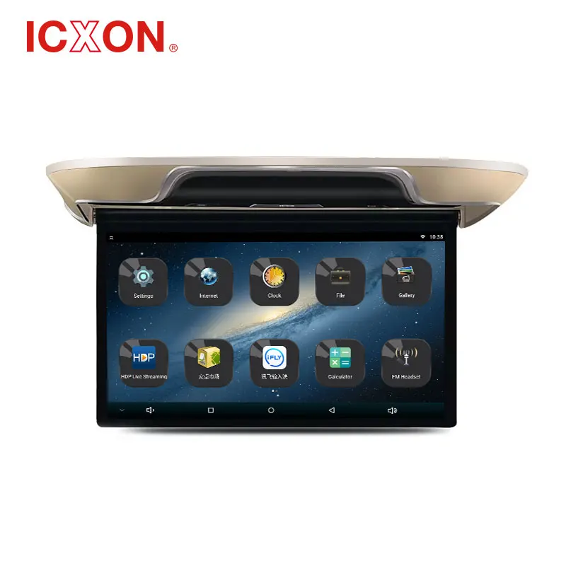 16 colors atmosphere light car roof mount flip down monitor
