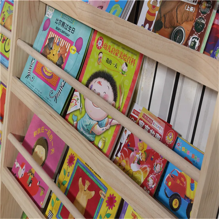 Kids Wall Bookcase Wood Shelf
