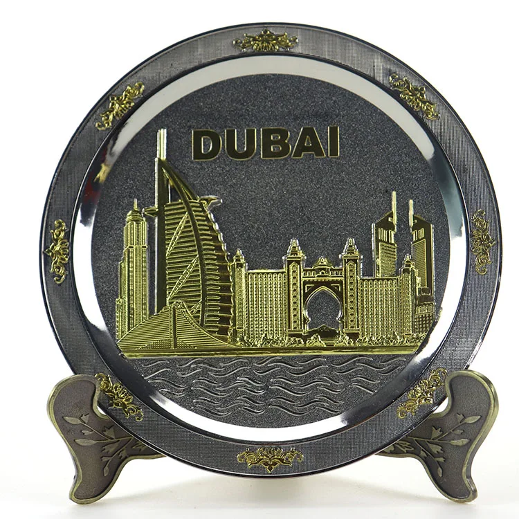 Customized Logo 3D tourist country souvenir metal embossing plate