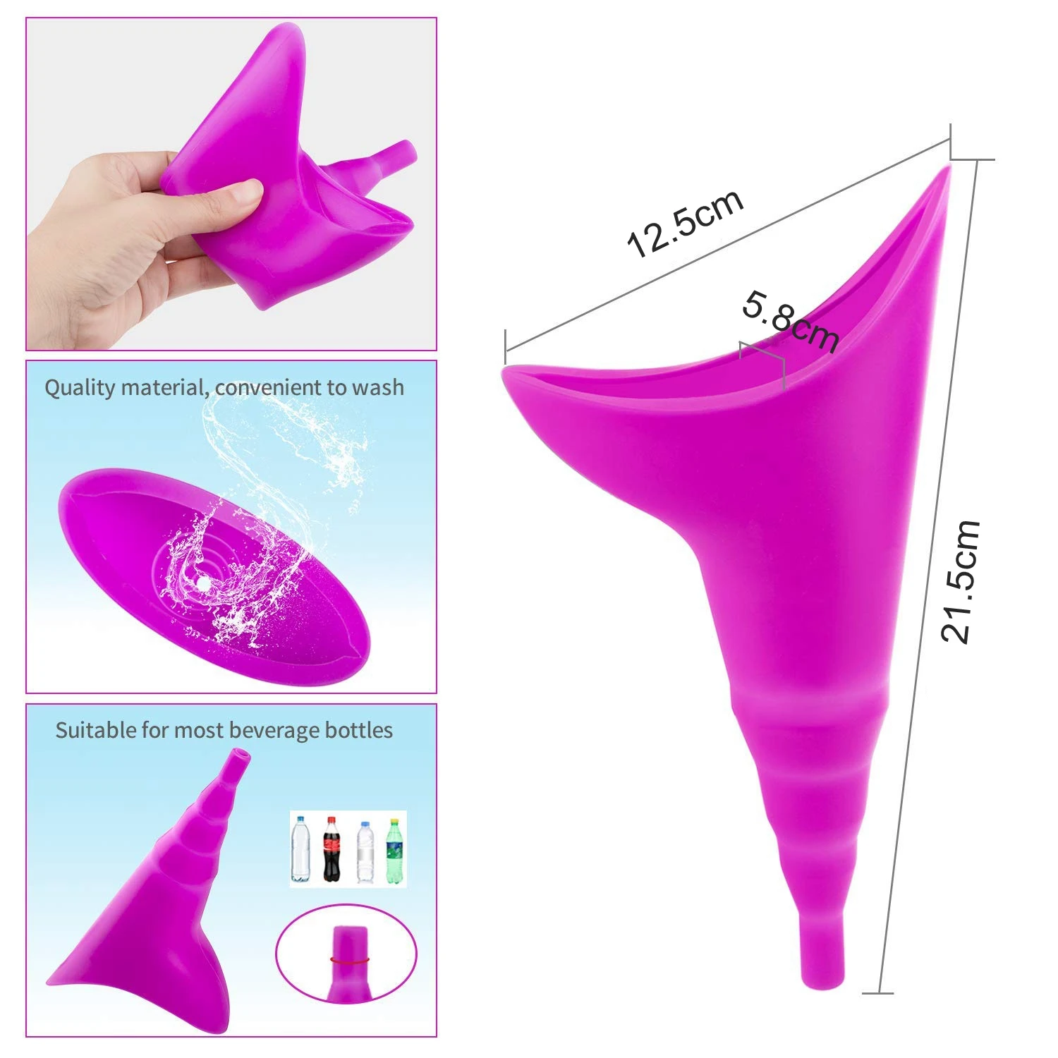 
Lightweight Silicone Portable Female Urination Device Perfect for Camping, Traveling, Climbing, Festivals,Outdoor Activities 