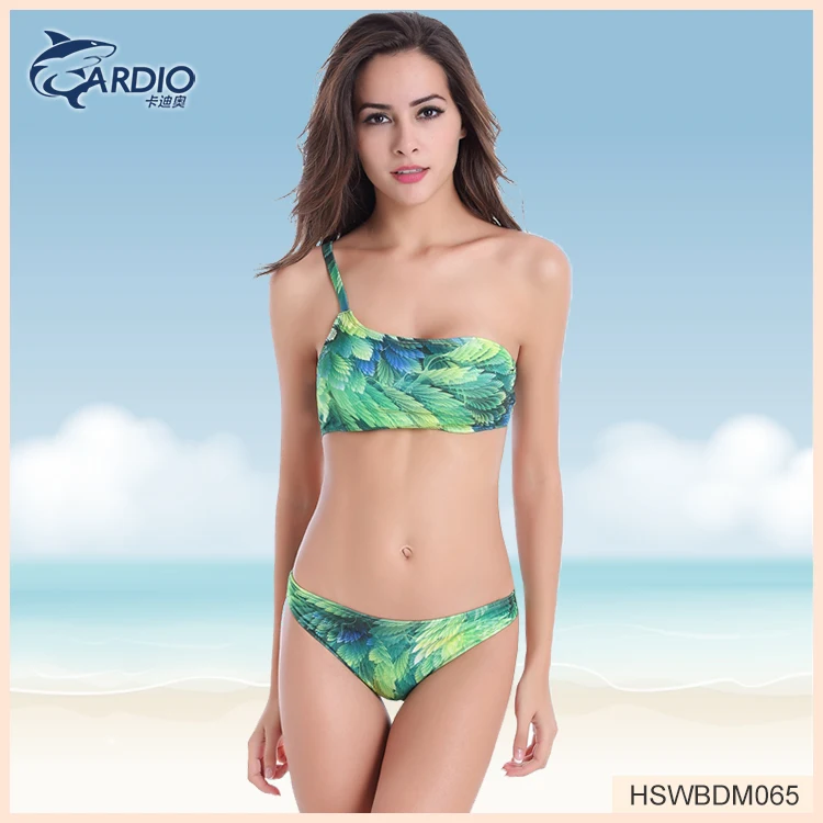 New Products Customized girls sxy 100% polyester bling bling invisible strap bikini