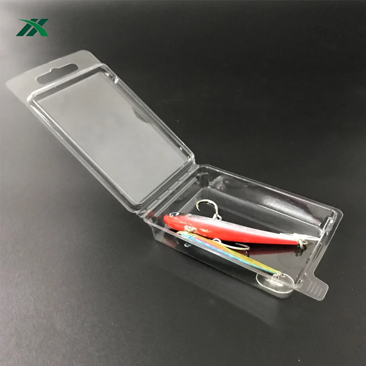PET transparent stock fishing lure clamshell packaging