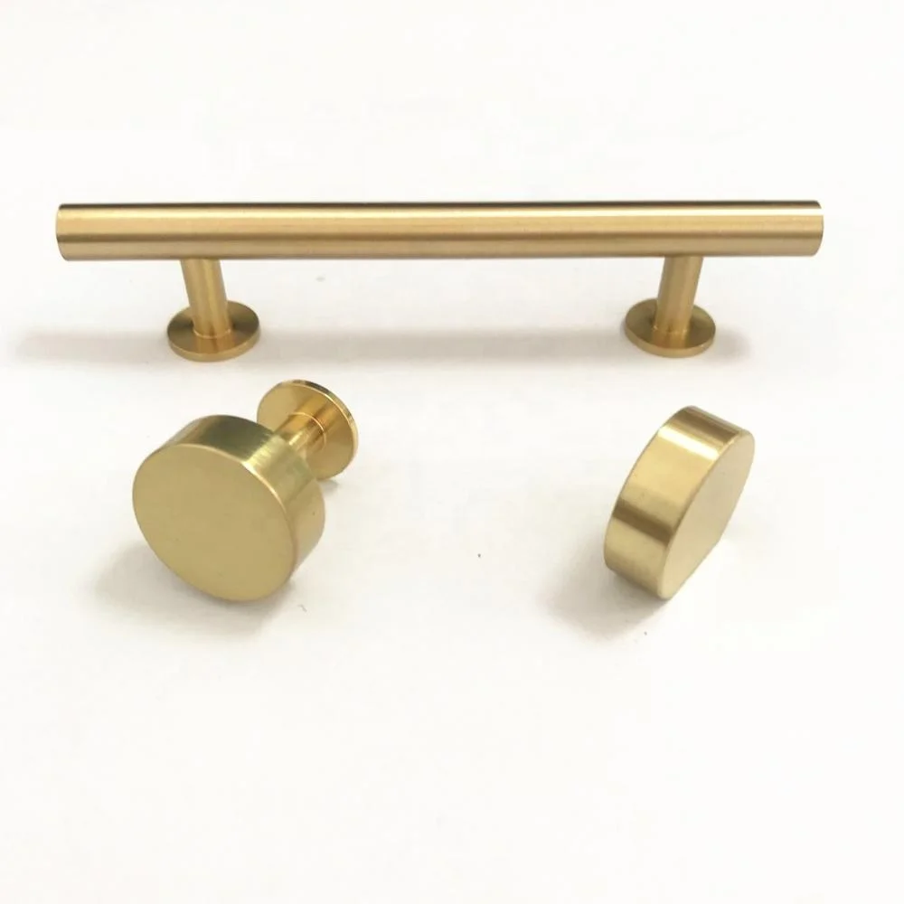 New Design PB Stainless Steel Polished Brass Solid Furniture Kitchen Cabinet T Bar Handle
