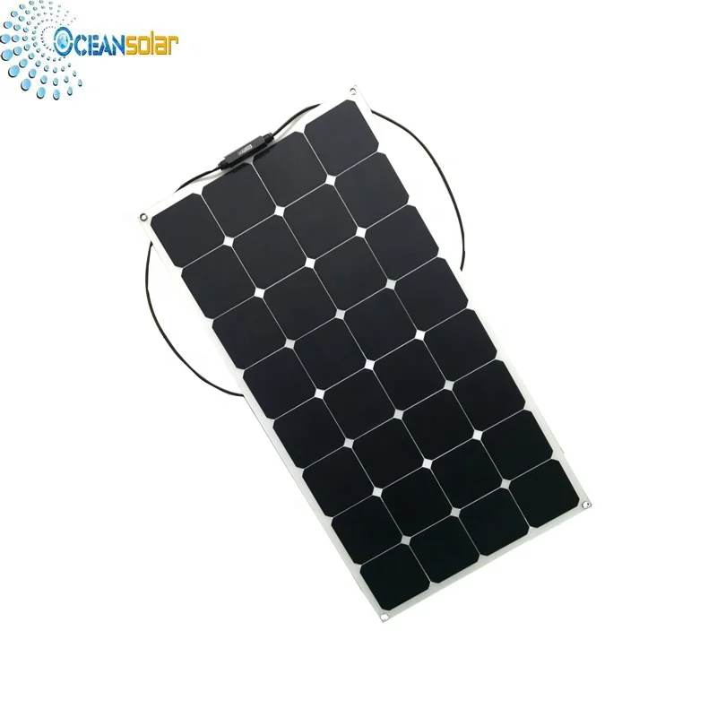 
Sunpower Semi Flexible Solar Panel Only 2mm Thickness 100W Flexible Solar Panel Used Electric Golf Car 