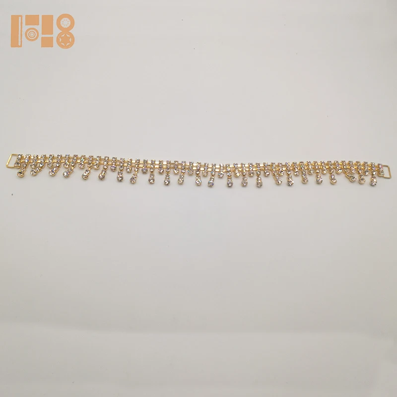 Silver Swimwear Strap Rhinestone Connector For Summer Swimming Wear Bikini Connector Accessories back with a chain