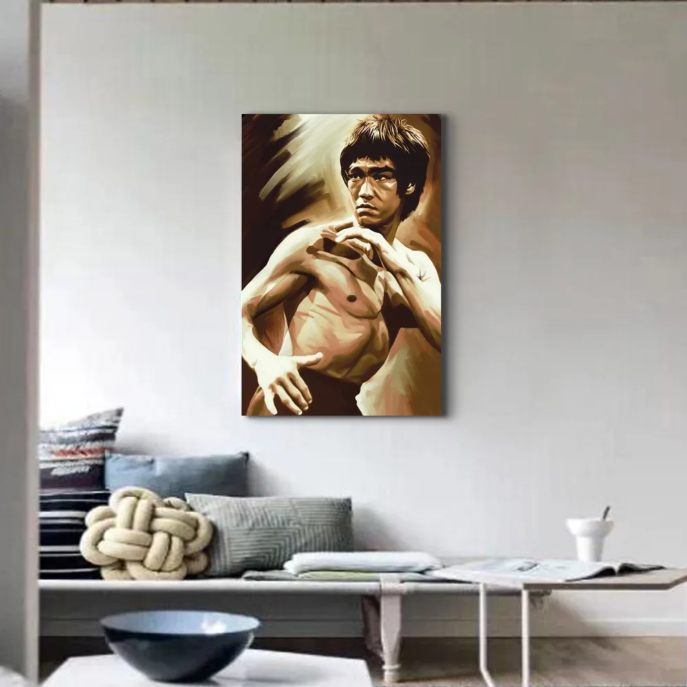 Famous POP Canvas Art Modern Bruce Lee Pictures Paintings with Texture