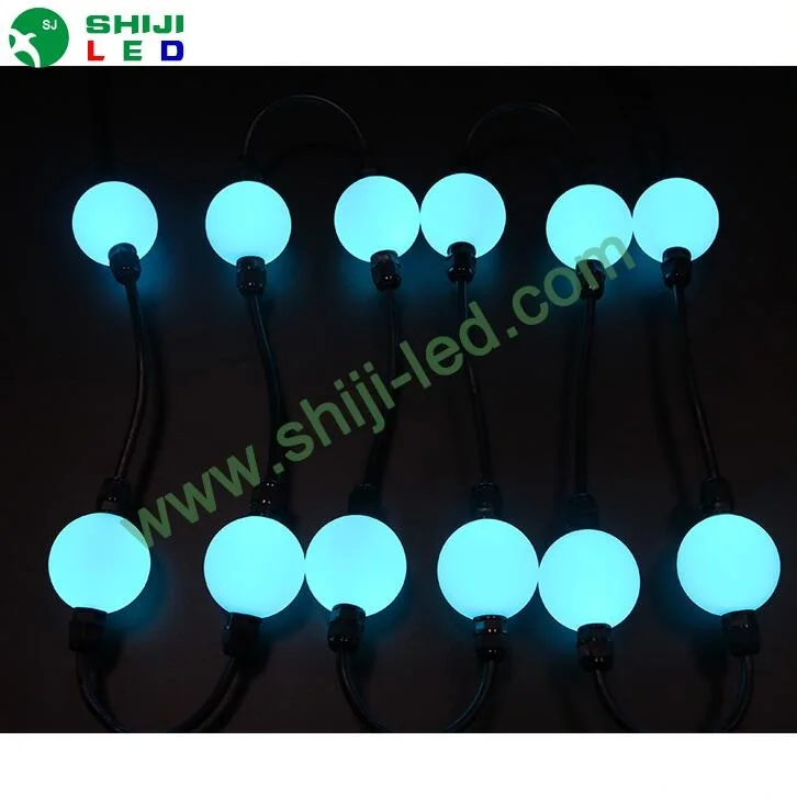 Waterproof 360 Degree Emitting 50mm Diameter Round Dc24v Dmx Pixel Led String Lights 20pcs/string led ball dmx light 