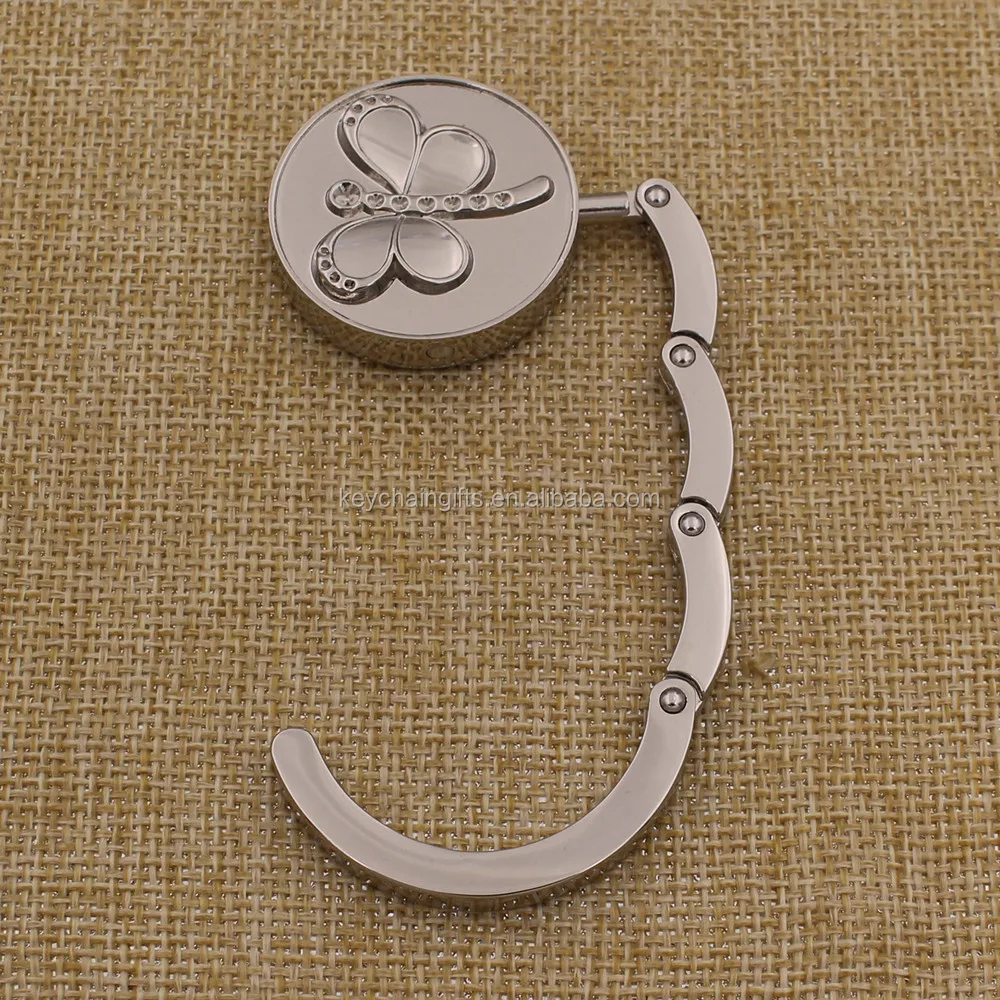 Нежная вешалка для кошелька/складной крючок кошелька/круглый держатель сумки с бабочкой