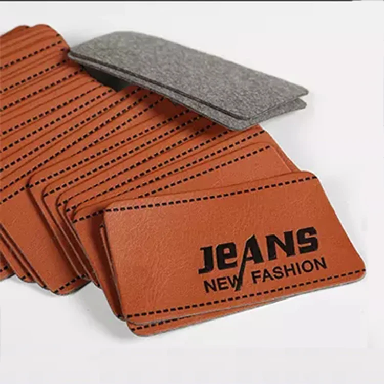Wholesale Price Custom Garment Embossed Jeans PU Leather Label and Tags for Clothing