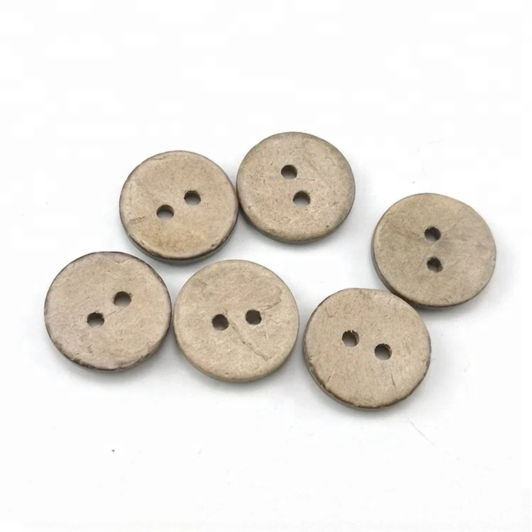 Natural Round 2 Holes Coconut Shell Button For Clothing
