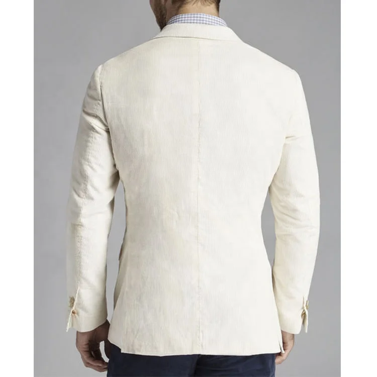 casual OEM slim beige designed 3 flap pockets vintage rural blazer casual coat notch lapel corduroy jacket men