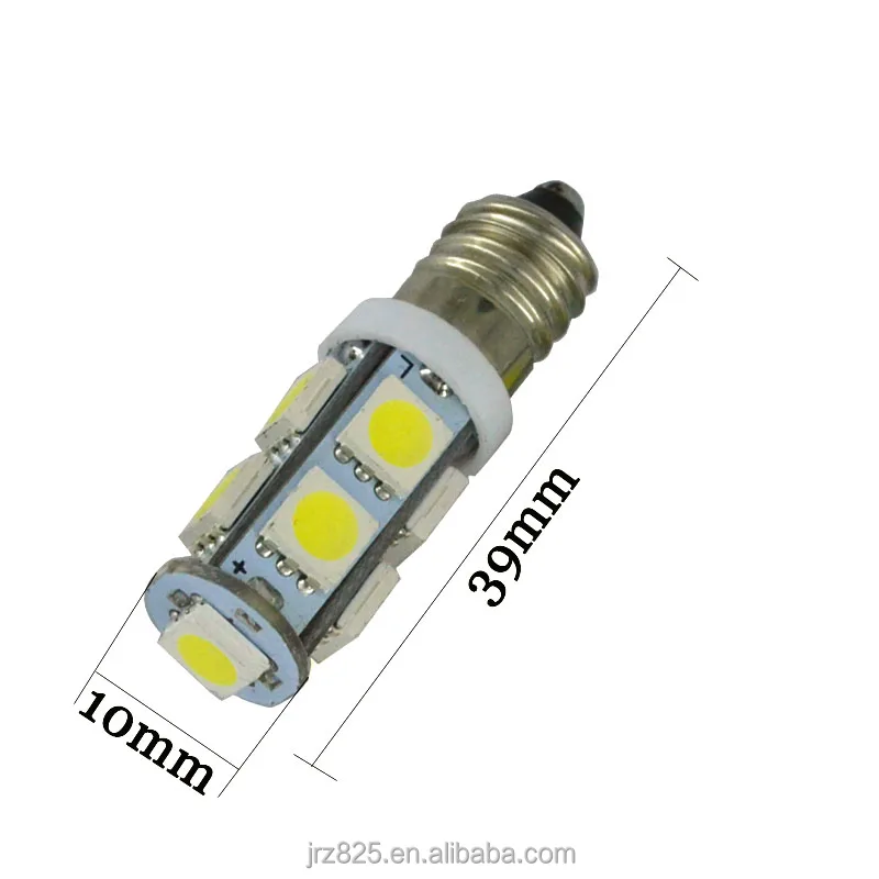 Super bright E10 9SMD 9 SMD 5050 3 Chips LED Screw Bulb Light Lamp Car Vehicle MOTOR 1447 style Screw DIY Lighting DC 12V