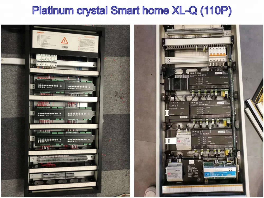 110 way smart home Control Panel Box glass panel metal distribution box for circuit breakers and modules