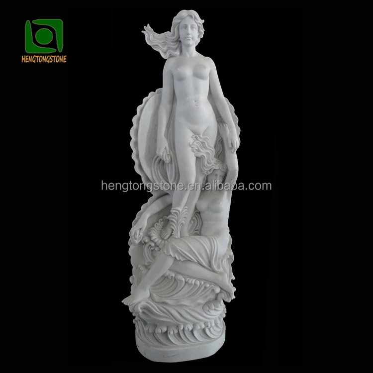 Ручная резьба Красивая Высококачественная Белая Мраморная обнаженная девушка статуя