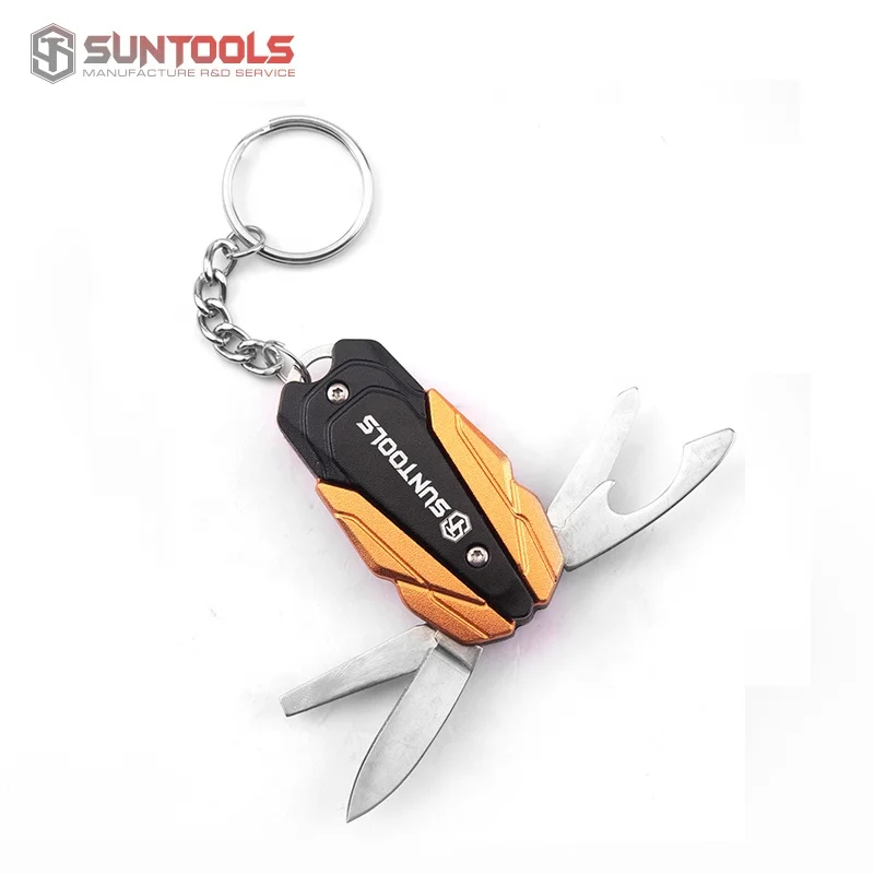 Stainless Steel EDC Multi tool Keychain Utiliity Camping Pocket Survival Knife Multi Function Key chain Knives