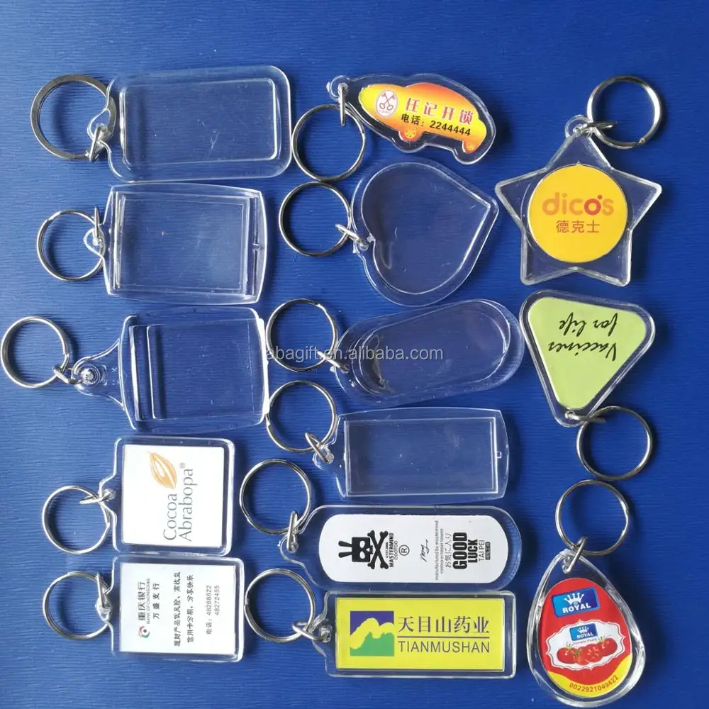High Quality Blank Acrylic Keychain Can Put Inside Printed Photo