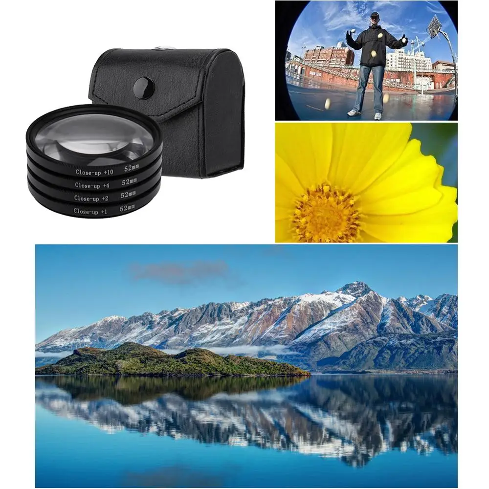 52mm 67mm 72mm 77mm Macro Close-Up Filter Set +1 +2 +4 +10 Lens with Pouch Macro Lens Filter Kit for   DSLR Camera