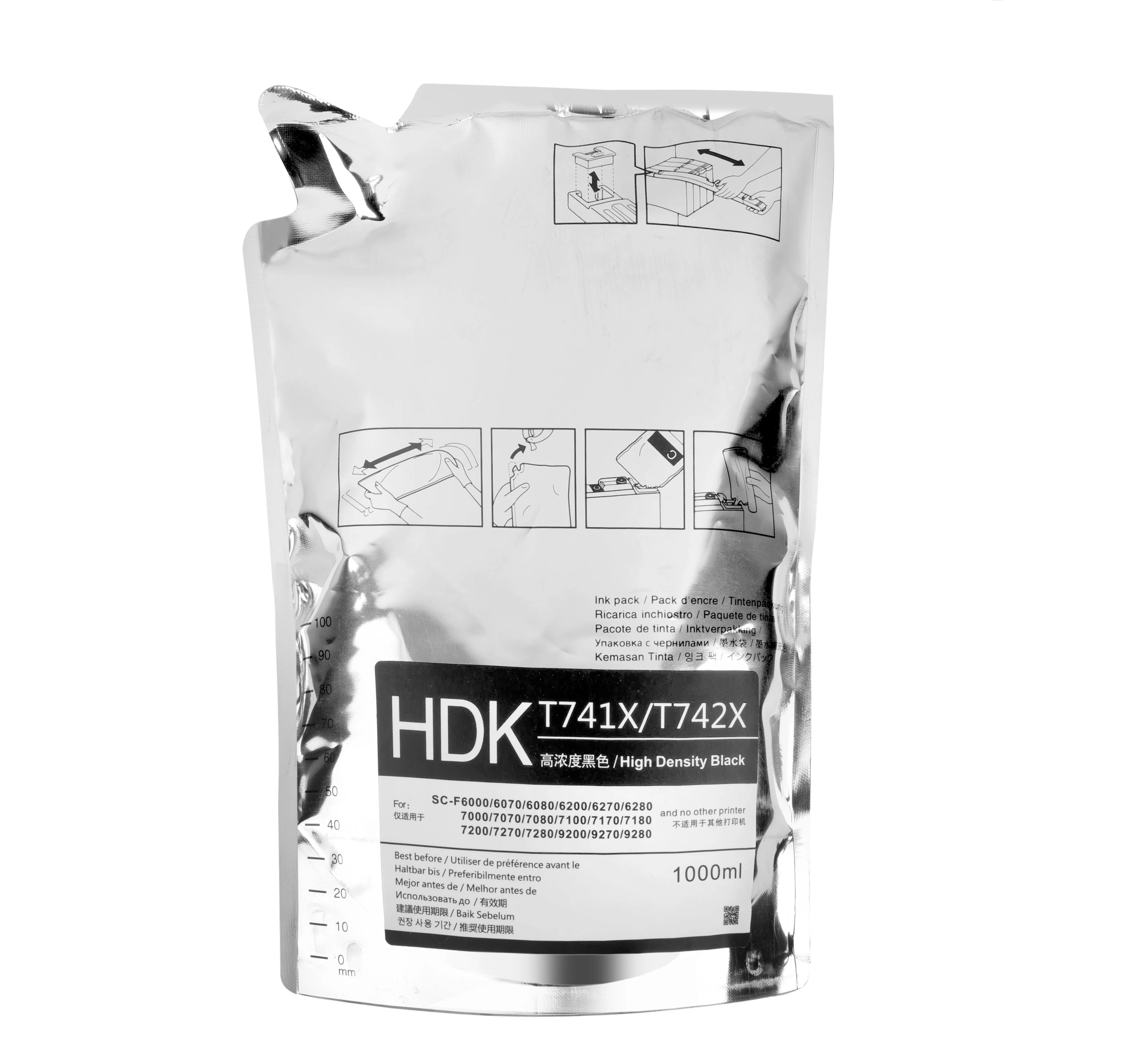 High Quality Compatible Refill Sublimation ink C-M-Y-K-LC-LM for Epson/ Mimaki/ Mutoh printer