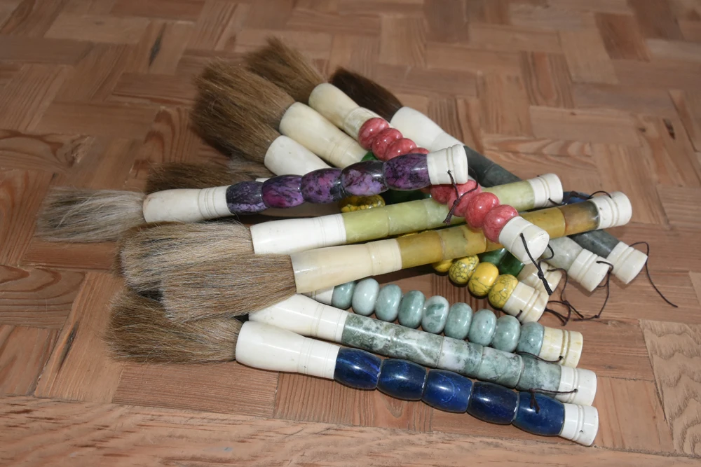 chinese home handcrafts decoration accessories new big calligraphy jade writing brush wholesale