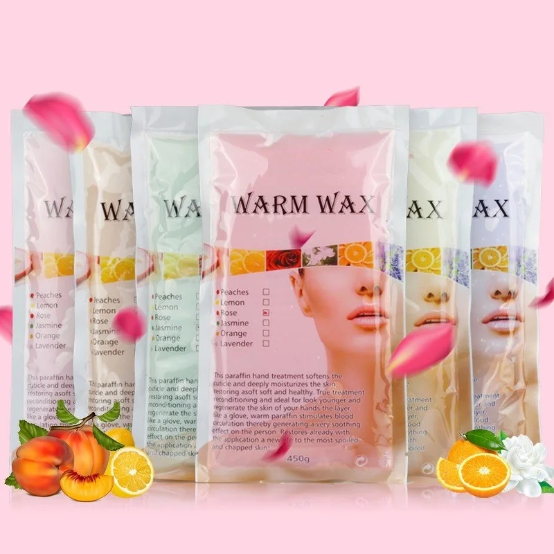 SPA cosmetic paraffin wax fully refined paraffin beauty wax 1LB 450g/bag 15flavors paraffin wax