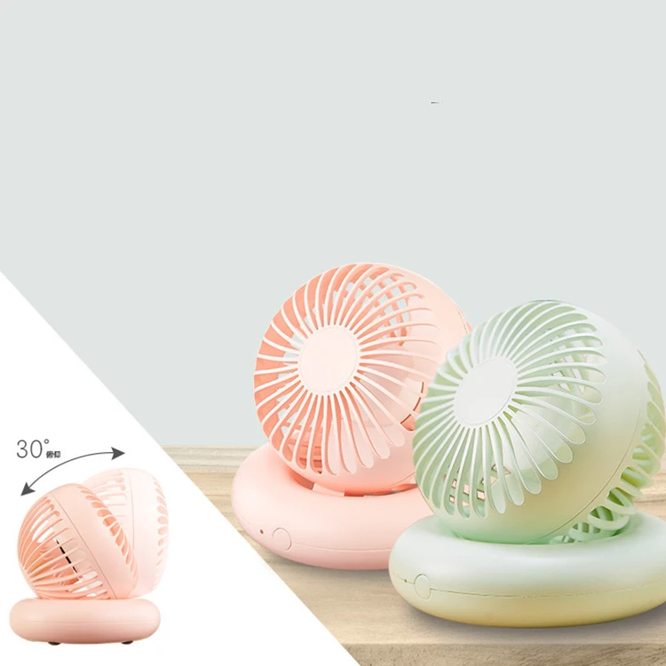 Hot new products 2019 360 degree rotating usb fan 18650 battery