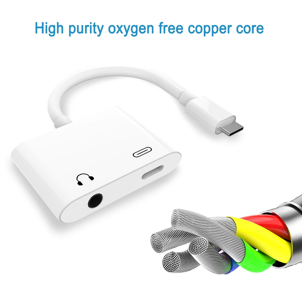 USB-C Digital Audio Adapte USB Type C Headphone Jack Converter PD fast charger Adaptor for Samsung