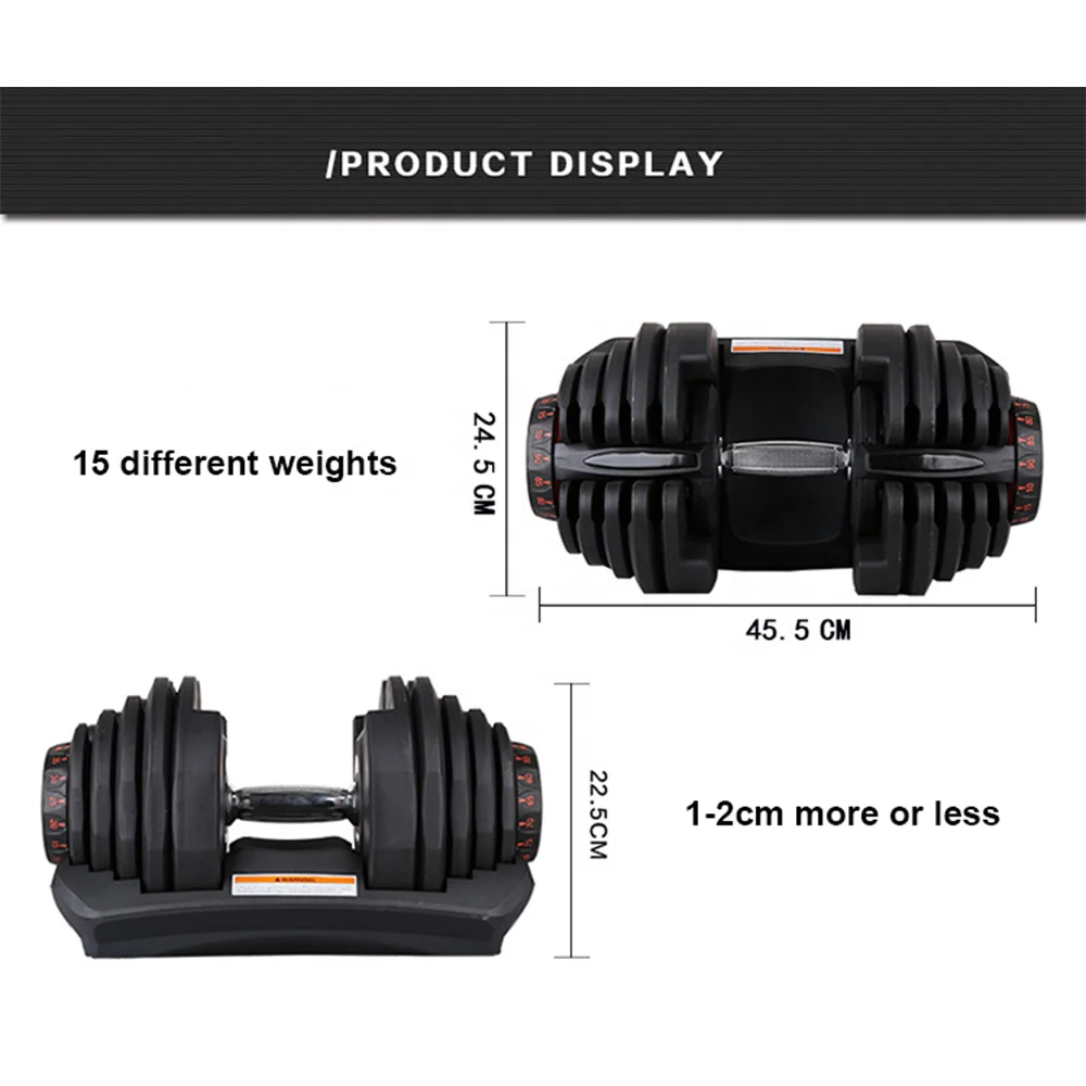 Hot selling Weight Lifting Fitness Automatic 40kg dumbbell adjustable set For Gym Training