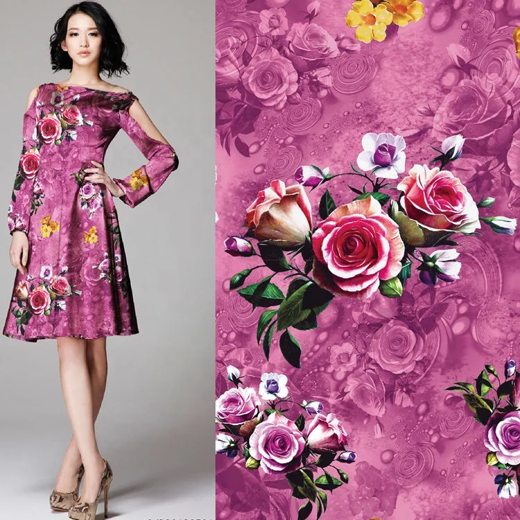 
eco-friendly no moq shaoxing textile high quality custom digital print fabric floral digital print satin chiffon clothing fabric 