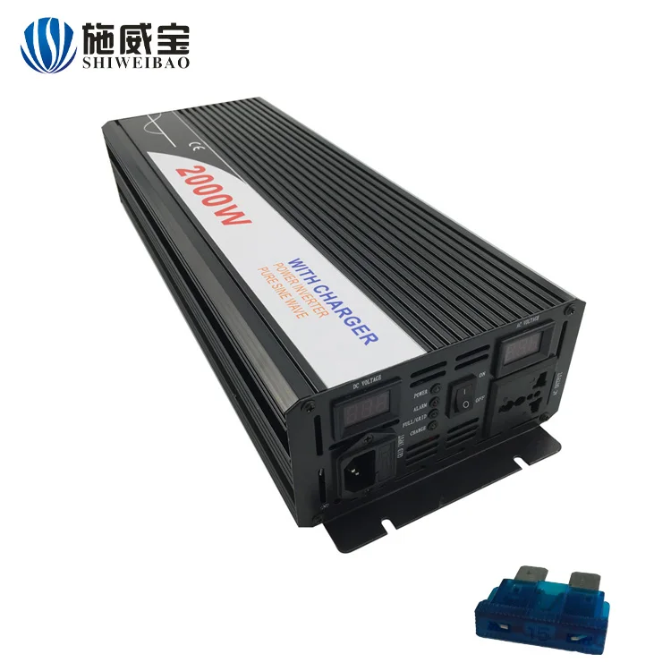 2000W 12v 220vPure Sine Wave Car Power With Charger And UPS solar panel off grid solar power system homage inverter