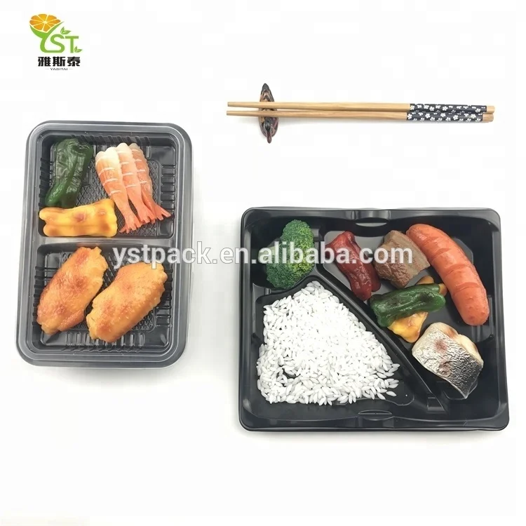 High Quality Plastic Disposable Lunch Box 2 Compartment Microwave Hot Food Container
