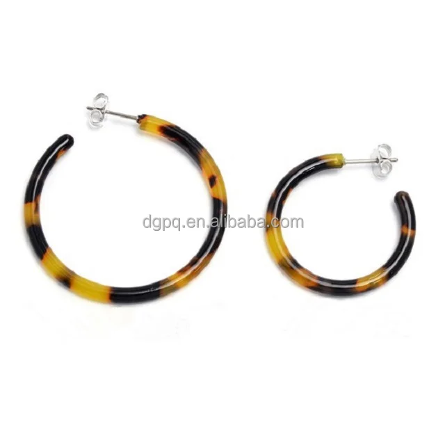 customize cellulose acetate and acrylic jewelry tortoise shell hoops earring, light tortoise shell hoops earrings
