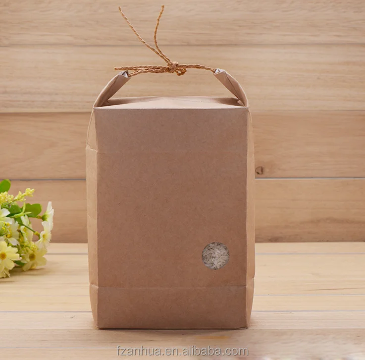 Cheap Custom 1kg 2kg 5kg 10kg Rice Paper Bags paper film bag