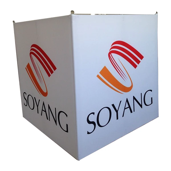 
Custom Large Advertising Cube Hanging Banner Aluminum Frame Indoor Wall System 
