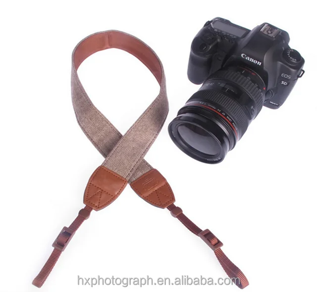 Classic Top Quality Adjustable Cotton Leather Ends Camera Shoulder Neck Strap for Nikon Canon Pentax  DSLR Camera