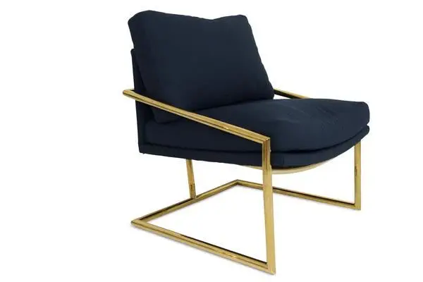 
French style furniture chai comfortable luxury metal chair with cushion living room restaurant hotel use stainless steel 