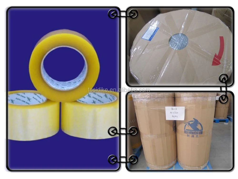 China Brand Supplier Water Base Pressure Sensitive Adhesive BOPP Adhesive Packing Tape Jumbo Roll for Slitting Machine