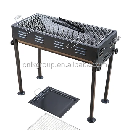 Outdoor portable charcoal vertical korean bbq grill cast iron table