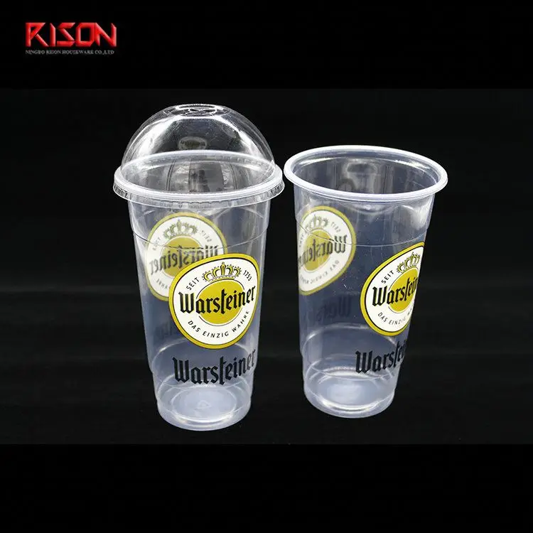 
pp plastic clear drinking cup with dome lid bio plastic cup 