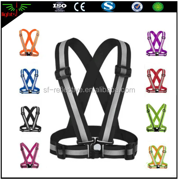EN471 EN 13356 high elastic customized logo printed high visibility reflective working safety sleeveless vest strap manufacture
