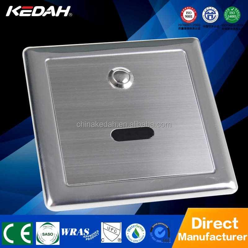 
Modern design hot sale stainless steel brush concealed toilet sensor flush valve with push button KD-529D/A/AD 