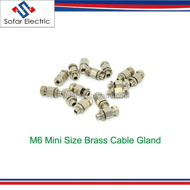CE IP68 Mini M6 латунный кабельный сальник небольшого размера