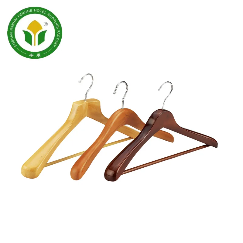 Household hotel room brown wooden clothes hanger stand clothes rack
