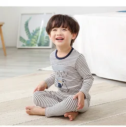 Classic Round Neck Long Sleeves Fashion Cotton Kids Pajamas