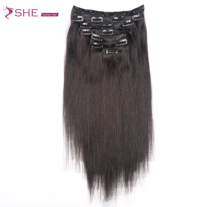 
virgin hair extention clip in hair extention 100% virgin brazilian hair 