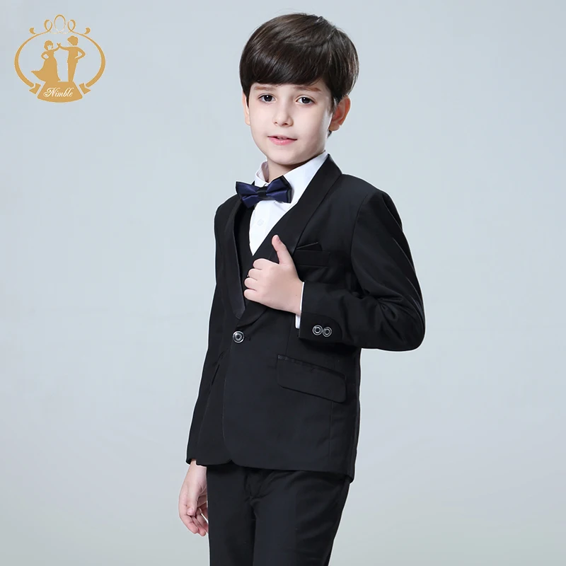 6-13 Years One Button Turn-Down Collar Boys Wedding Suits Boy Black Suit Designer Kids Formal Suits Boy